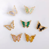 Rhinestone Glass Butterfly Earrings DIY Material 4pcs