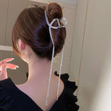 Rhinestone Hair Claws Tassel Crystal Hairpins Women Geometric Barrette