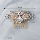 Rhinestone Hair Comb 8-tooth Hair Side Comb for Bride