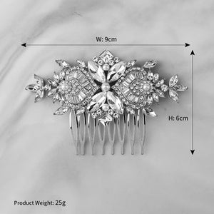 Rhinestone Hair Comb 8-tooth Side Comb Alloy Hair Accessories for Women