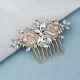 Rhinestone Hair Comb 8-tooth Side Comb Alloy Hair Accessories for Women