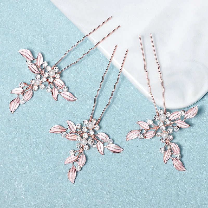 Rhinestone Hair Forks Pins Women Bridal Wedding Hair Accessories