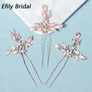 Rhinestone Hair Forks Pins Women Bridal Wedding Hair Accessories