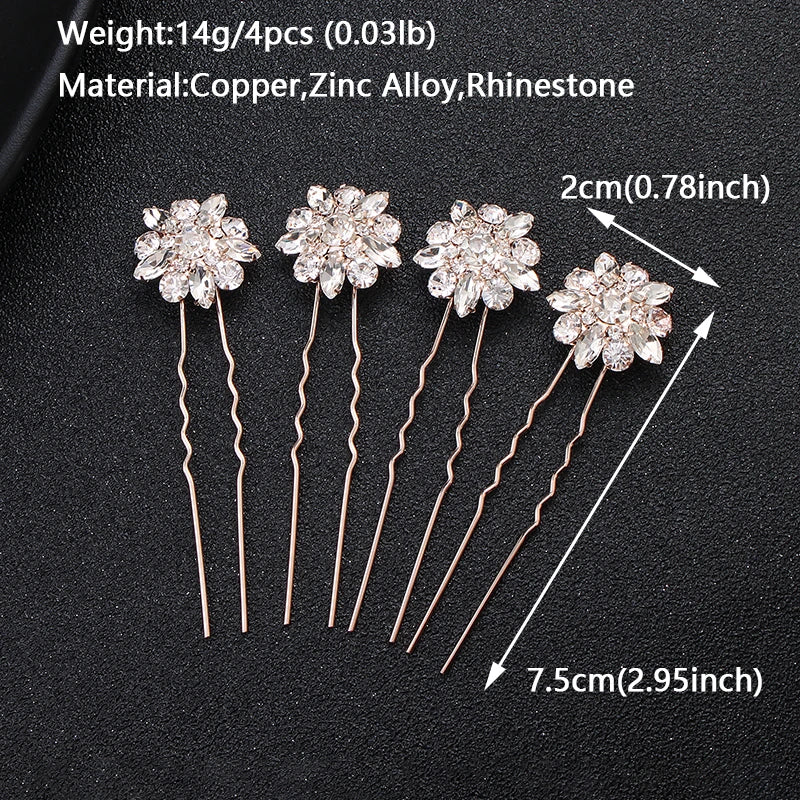 Rhinestone Hair Pins Wedding Hair Accessories