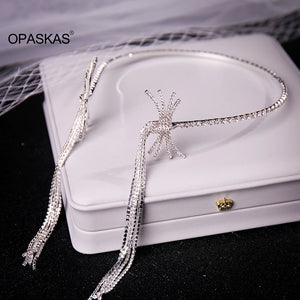 Crystal Tassel Headband Rhinestone Hairband