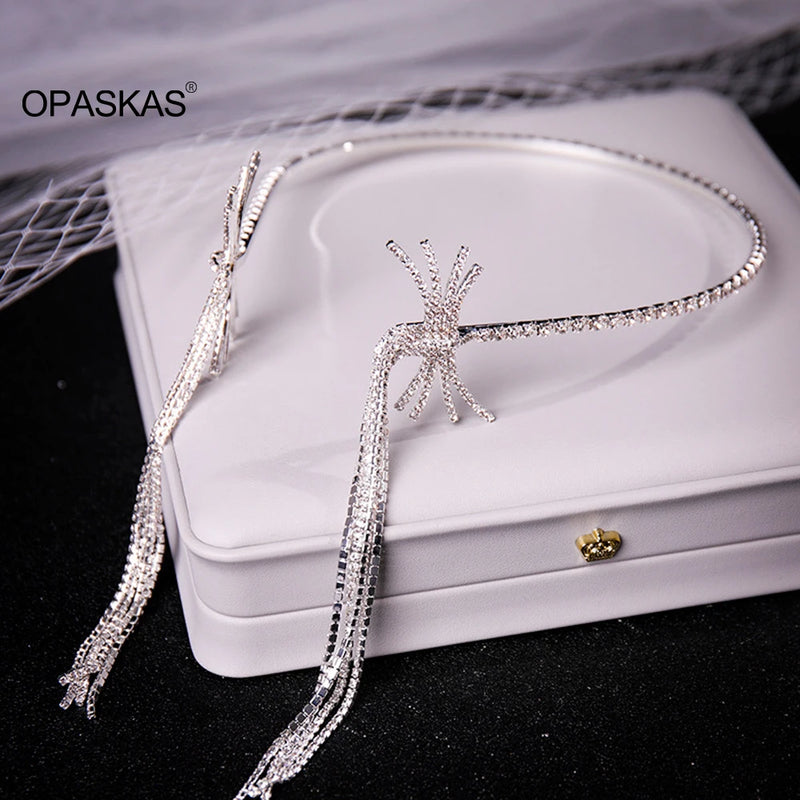 Crystal Tassel Headband Rhinestone Hairband