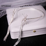 Crystal Tassel Headband Rhinestone Hairband