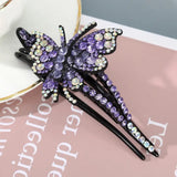 Rhinestone Hairpin Flower Leaf Hair Claws Retro Hair Clips