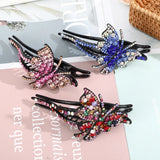 Rhinestone Hairpin Flower Leaf Hair Claws Retro Hair Clips