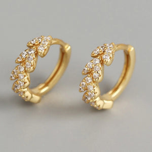 Geometric Hoop Earrings 925 Silver Heart Rhinestone Statement Wedding Jewelry