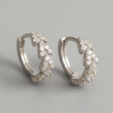 Geometric Hoop Earrings 925 Silver Heart Rhinestone Statement Wedding Jewelry