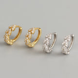 Geometric Hoop Earrings 925 Silver Heart Rhinestone Statement Wedding Jewelry
