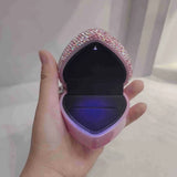 Heart Shaped Jewelry Box with LED Light for Rings