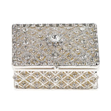 Rhinestone Hollow Storage Box Plated Trinkets Magnet Clasp Case