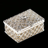 Rhinestone Hollow Storage Box Plated Trinkets Magnet Clasp Case