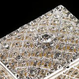 Rhinestone Hollow Storage Box Plated Trinkets Magnet Clasp Case