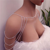 Rhinestone Bridal Shoulder Chain Necklace Wedding Statement Jewelry