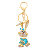 Rhinestone Rabbit Key Chain Backpack Keychain Purse Ornament