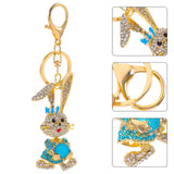 Rhinestone Rabbit Key Chain Backpack Keychain Purse Ornament