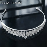 Rhinestone Leaves Bridal Tiara Pearl Wedding Party Hair Accessory