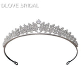 Rhinestone Leaves Bridal Tiara Pearl Wedding Party Hair Accessory