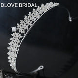 Rhinestone Leaves Bridal Tiara Pearl Wedding Party Hair Accessory