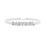 Custom Rhinestone Letter BABYGIRL Choker Necklace for Women Girls