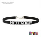 Rhinestone Letter HOT WIFE Necklace for Women
