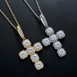 Hip Hop Big Cross Pendant Rhinestone Necklace