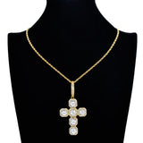 Hip Hop Big Cross Pendant Rhinestone Necklace