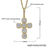Hip Hop Big Cross Pendant Rhinestone Necklace