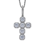 Hip Hop Big Cross Pendant Rhinestone Necklace