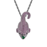 Rhinestone Men Necklace Ice Out Cubic Zircon Animals Pendant