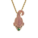 Rhinestone Men Necklace Ice Out Cubic Zircon Animals Pendant