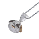 Men's Ice Out Dog Pendant Necklace Hip Hop Animal Chain Jewelry