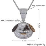 Men's Ice Out Dog Pendant Necklace Hip Hop Animal Chain Jewelry