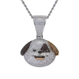 Men's Ice Out Dog Pendant Necklace Hip Hop Animal Chain Jewelry