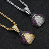 Rhinestone Men Necklace Ice Out Cubic Zircon Hip Hop Animals Beetle Pendant