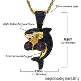 Shark Pendant Silver Charm Chain Jewelry