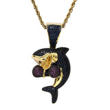 Shark Pendant Silver Charm Chain Jewelry