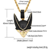 Cartoon Face Pendant Chain Rhinestone Men Necklace Hip Hop Jewelry