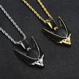 Cartoon Face Pendant Chain Rhinestone Men Necklace Hip Hop Jewelry