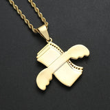 Hip Hop Dollar Pendant Chain Necklace Ice Out Cubic Zircon