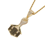 Rhinestone Men Necklace Ice Out Cubic Zircon Hip Hop House Pendant