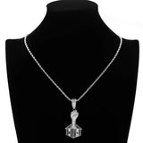 Rhinestone Men Necklace Ice Out Cubic Zircon Hip Hop House Pendant