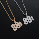 Hip Hop Numbers Pendant Men Necklace Ice Out Cubic Zirconia