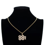 Hip Hop Numbers Pendant Men Necklace Ice Out Cubic Zirconia
