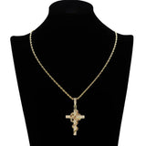 Hip Hop Snake Cross Pendant Necklace Ice Out Charm Chain Jewelry