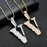 Hip Hop V Pendant Rhinestone Men Necklace