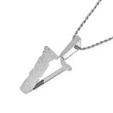 Hip Hop V Pendant Rhinestone Men Necklace